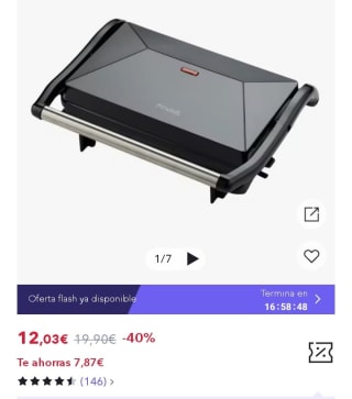 MyWave Contact Grill por 8,42€.