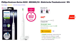 Philips Sonicare Elektrische Tandenborstel Series 4100 voor €44,99 bij Bol