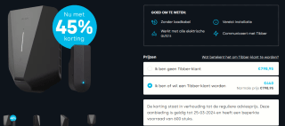 Easee Charge Lite + Tibber Pulse – Grid Rewards startpakket voor €440 bij Tibber