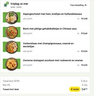 Diverse verse maaltijden voor €4,99 per maaltijd dmv code bij Uitgekookt