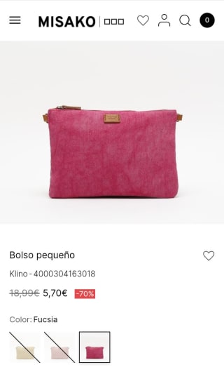 Bolso pequeño color fucsia por 5,70€.