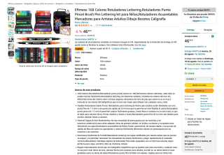 Set 168 rotuladores lettering Efimeso doble punta por solo 23,49€