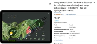 Google Pixel Tablet - Tablet Android - 128 GB UFS card - 10.95" voor €349 bij Amazon