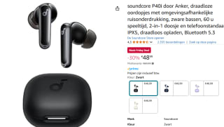 Anker SOUNDCORE P40i Bluetooth oordopjes voor €48,99 bij Amazon