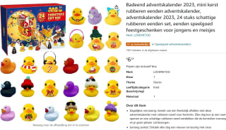 Badeend adventskalender 2023 voor €6,58 bij Amazon