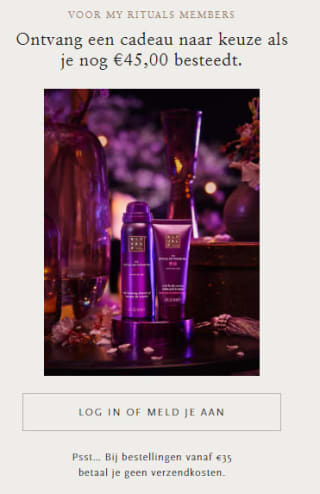 Gratis mini The Ritual of Yozakura mini shower foam en bodycrème bij besteding vanaf €45 bij Rituals