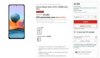Xiaomi Redmi Note 10 Pro 128GB por $ en Elektra
