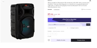 Altavoz portátil con Reproductor FM, entrada de audio USB / AUX y conector para micrófono por 21.1€