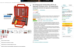 Kit de Reparación de Neumáticos 38 Pcs por solo 7,55€