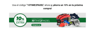 10% de descuento desde Timepadel