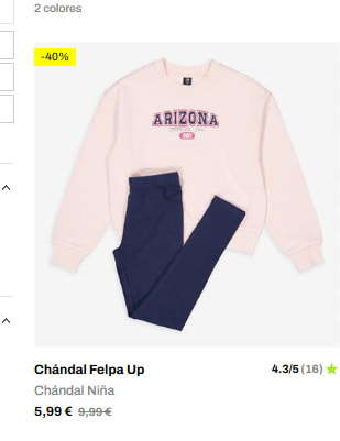Recopilación Chándal infantiles desde 5,99€