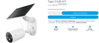TP-Link Tapo C425 kit met zonnepanneel voor €79,90 bij TP Link Store