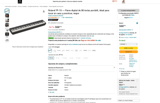 Roland FP 10 piano digital acción martillo 88 teclas por 388€