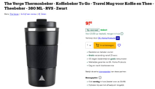 The Verge thermosbeker 380ml voor €9,95 bij Bol