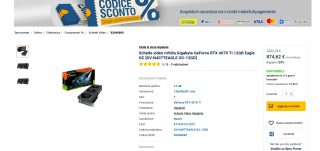 Gigabyte GeForce RTX 4070 Ti Eagle OC 12GB por 874,62€
