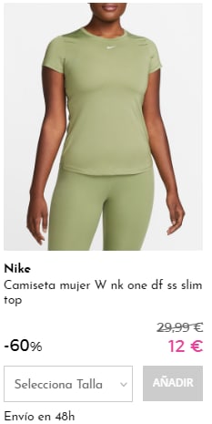 NIKE - Camisetas para ellas por 12€