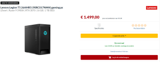 Lenovo Legion T5 26AMR5 (90RC017NMH) voor €1499 bij Alternate
