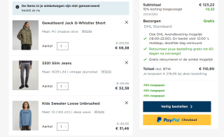 Tot 70% korting + 10% extra kassakorting én 10% korting dmv code in de sale bij G-Star