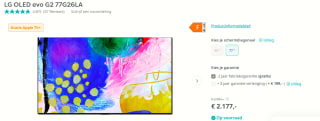 LG G2 OLED evo Gallery Edition 77" Zilver voor €2177 bij Artandcraft