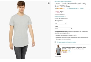 Urban T-shirt basic voor €3,45 bij Amazon