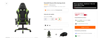 Silla Gaming Newskill Kitsune por 109€