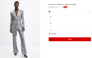 Americana lentejuelas cinturón extraíble para Mujer por 15.99€