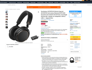 Auriculares Sennheiser ACCENTUM Edición Especial ACCENTUM Bluetooth BTD 600 por 99,99€