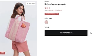 Bolso shopper con pompón Milano por 12.99€