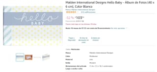 Álbum de Fotos Malden International Designs por $104 en Amazon