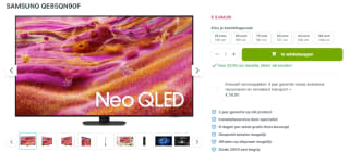 Samsung Neo QLED QN90F 85" Titanium, Zwart voor €3.248 bij Plasmavisie