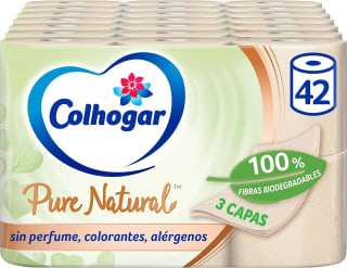 Papel higiénico Colhogar Pure Natural 42 rollos por 15,86€