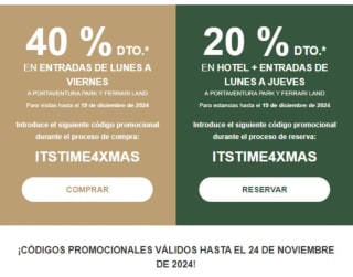 Código 40% Descuento Entradas de Lunes a Viernes Portaventuraworld