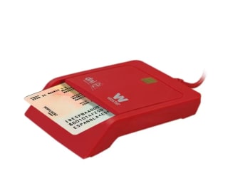 Woxter Lector DNI Electrónico Rojo - Lector de DNI Electrónico Inteligente DNI 3.0 y 4.0 Plug & Play Compatible con PC y Mac por solo 6,88€