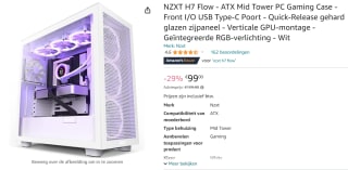 NZXT H7 Flow - ATX Mid Tower PC Gaming Case - Front I/O USB Type-C Poort voor €99 bij Amazon