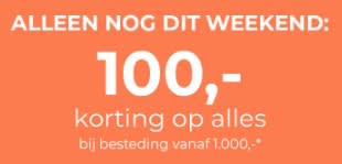 €100 korting bij besteding vanaf €1000 bij Goossens Wonen