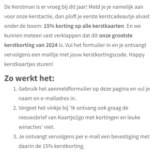 15% korting op kerstkaarten bij Kaartje2Go