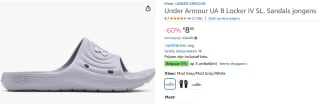Under Armour LOCKER kids Badslippers voor €8,80 bij Amazon