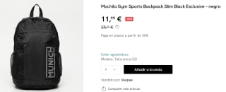Mochila Munich Gym Sports Backpack Slim por 11.99€