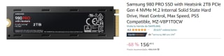 Disco duro Samsung 980 PRO SSD with Heatsink 2TB P por 156.49€