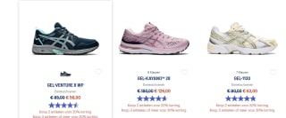 Tot 30% extra stapelkorting tijdens de Asics outlet