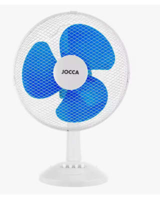 Ventilador Jocca de sobremesa de 12', con sistema de oscilación, cabezal reclinable, 3 velocidades, 30 cm de diámetro, 40W de potencia por 22.99€ (Cuenta Nueva 13.79€)