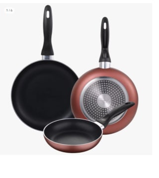 Juego de 3 sartenes de 16,20 y 24cm de aluminio prensado colección Paradise por 10.96€