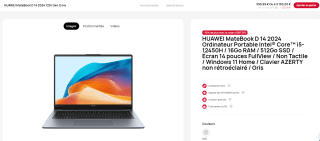 PC Portable 14" Huawei MateBook D 14 à 599,99€