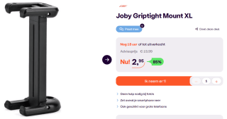 Joby GripTight Mount universele houder voor smartphones voor €2,95 bij Ibood