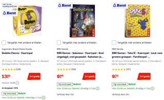 2+1 gratis op veel 999games spelletjes bij Bol