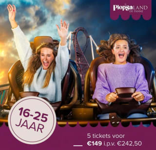 Plopsa Friends ticket voor 5 personen voor €149 bij Plopsa