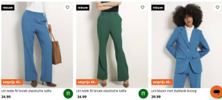 Dames pakken (broek en blazer) voor €40 bij Terstal