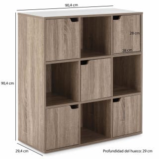 Estantería Martin Roble 4 Huecos y 5 Puertas por 49,79€ (39,79€ nuev usuario)