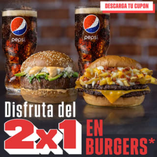 Foster Hollywood 2x1 en Burgers + Refresco