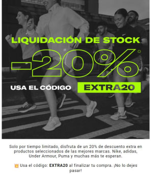 20% descuento en productos seleccionados desde Sports Direct
